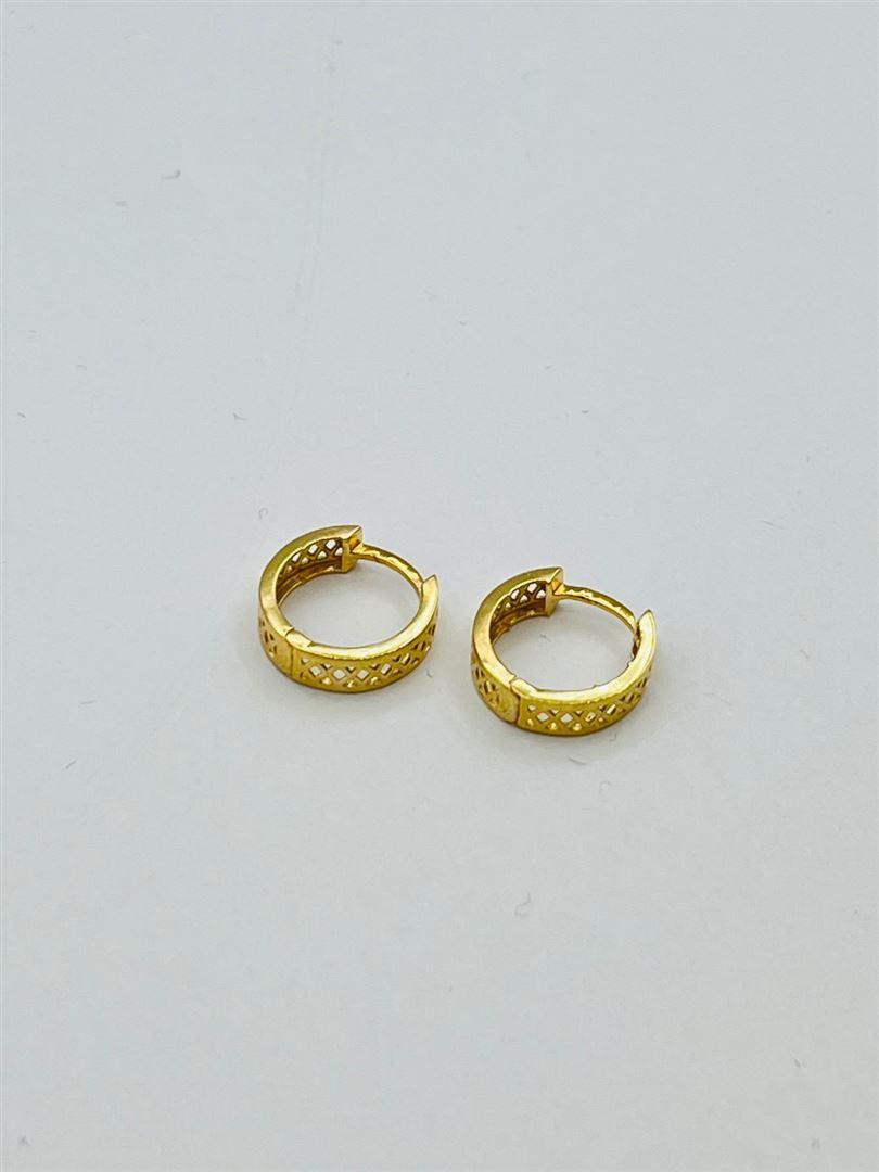 گوشواره طلا 18 عیار حلقه ای تراش