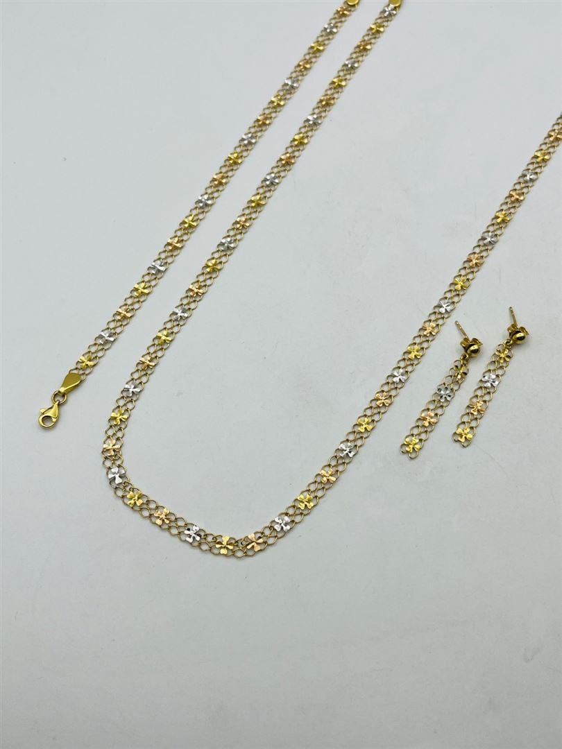 سرویس طلا 18عیار گل سه رنگ 138549-138550-138551
