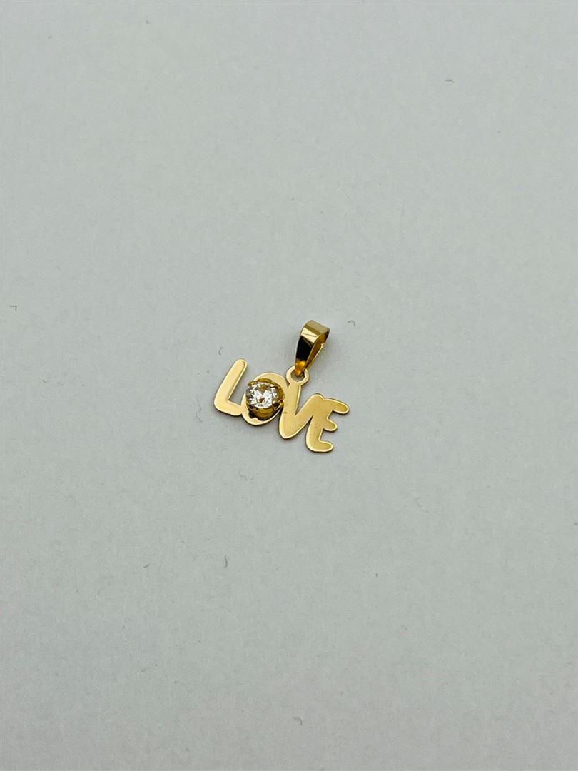 آویز پلاک طلا 18عیار love