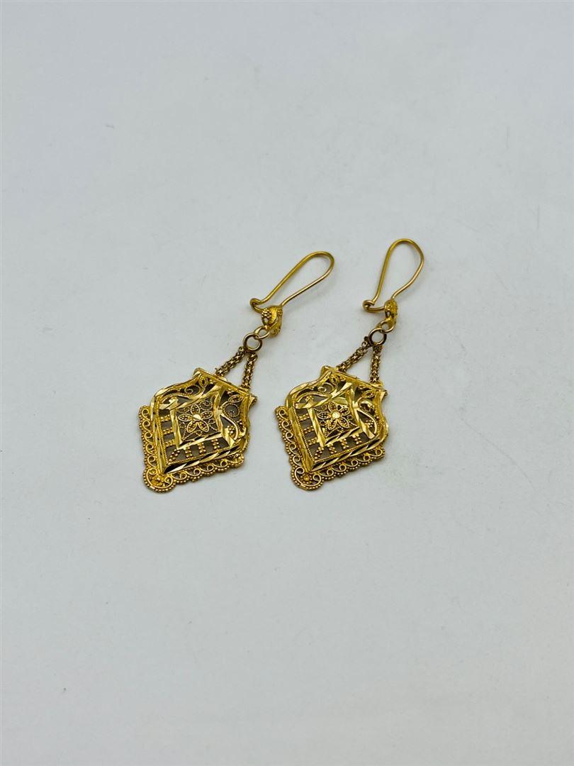 گوشواره طلا 18عیار تراش