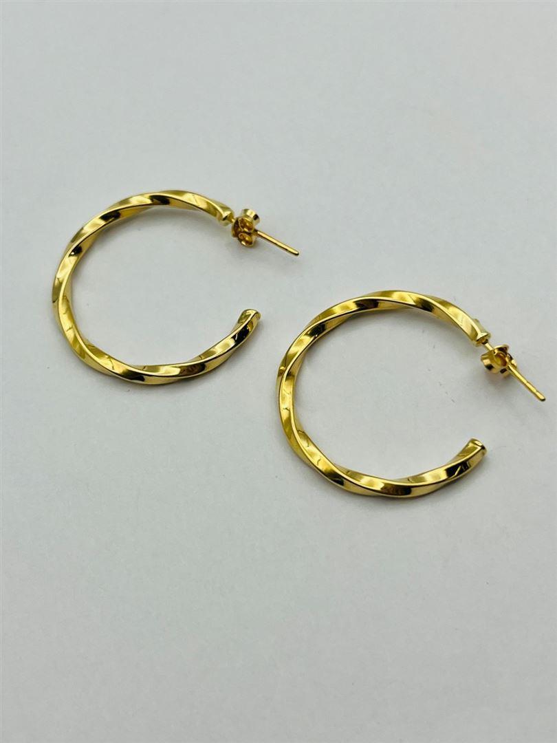 گوشواره طلا 18عیار حلقه ای کریستال