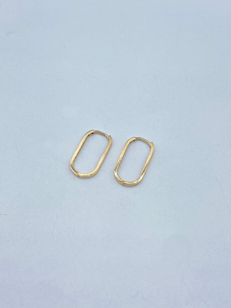 گوشواره طلا 18 عیار اومگا بیضی
