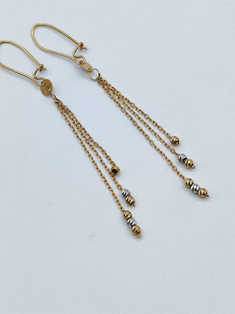 گوشواره طلا 18 عیار البرنادو آویز 134789