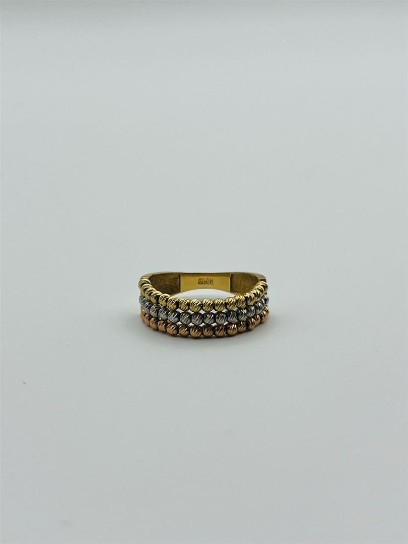 انگشتر طلا 18عیار البرنادو سه رنگ