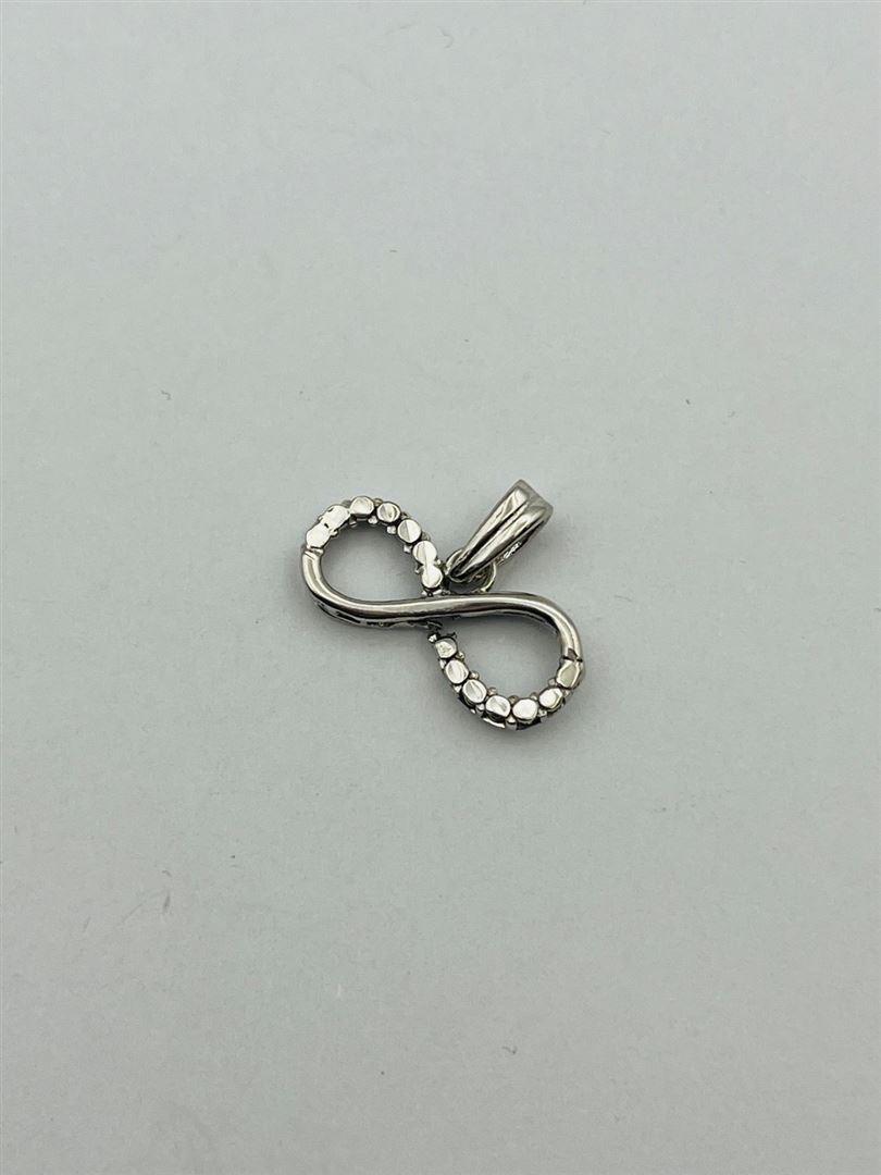 آویز پلاک طلا 18عیار بی نهایت سفید