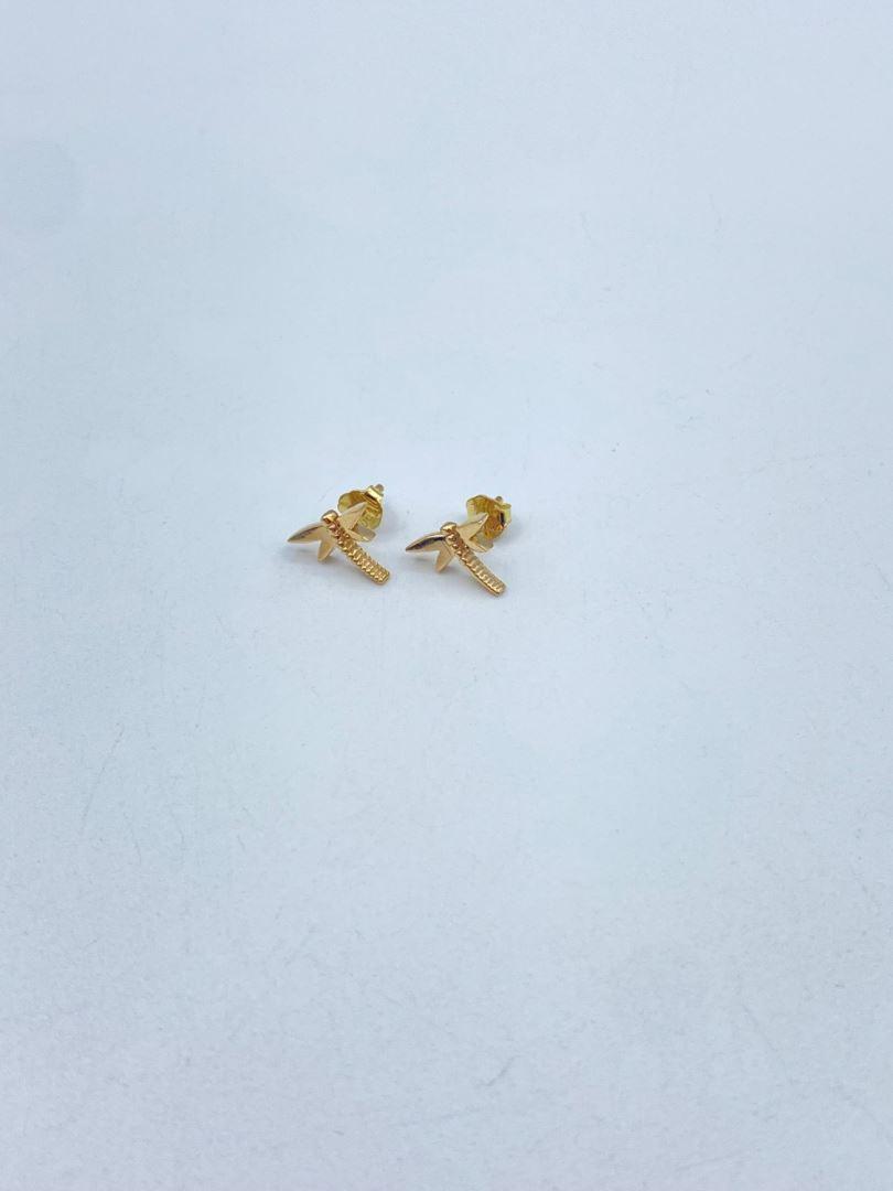 گوشواره میخی طلا 18 عیار سنجاقک