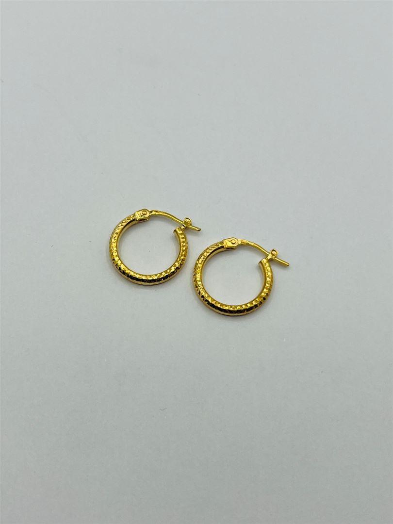 گوشواره طلا 18عیار حلقه ای تراش 133720