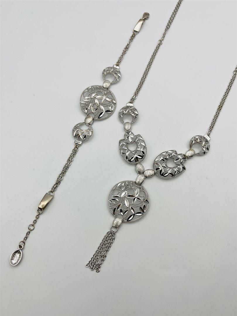 ست طلا 18عیار تراش سفید143704-143705