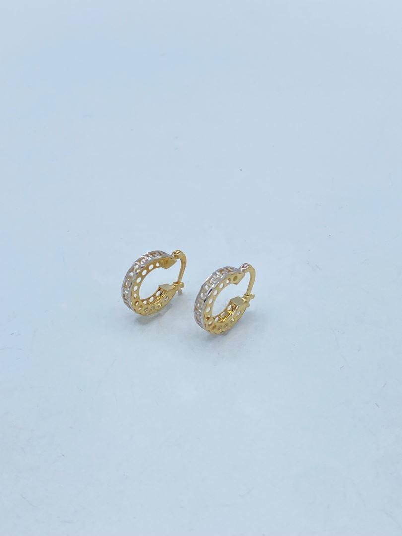 گوشواره حلقه ای طلا 18 عیار تراش 125428
