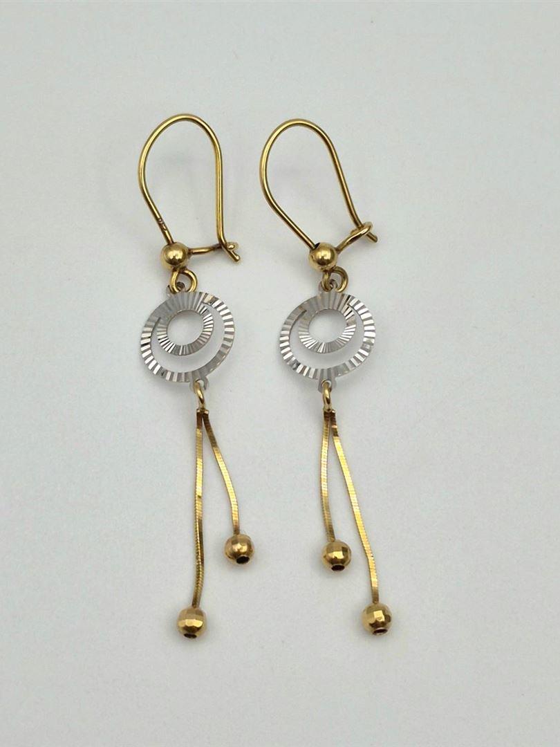 گوشواره طلا 18 عیار آویزی