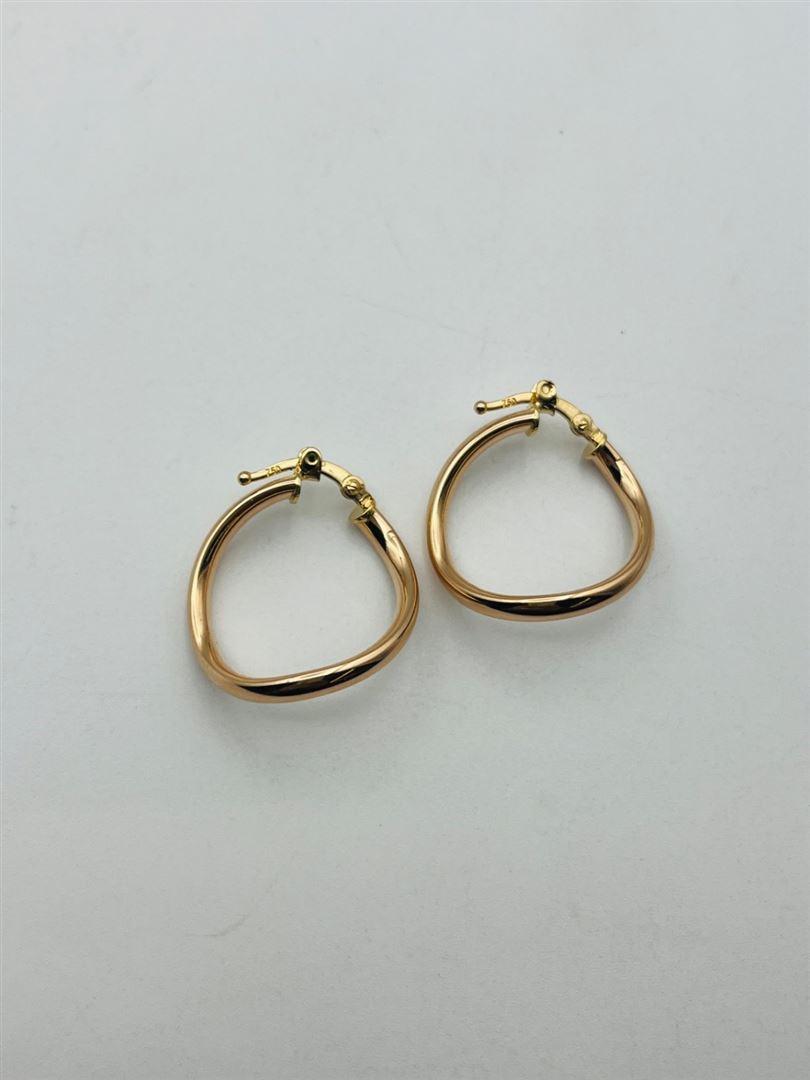 گوشواره طلا 18عیار اینه ای رزگلد134307