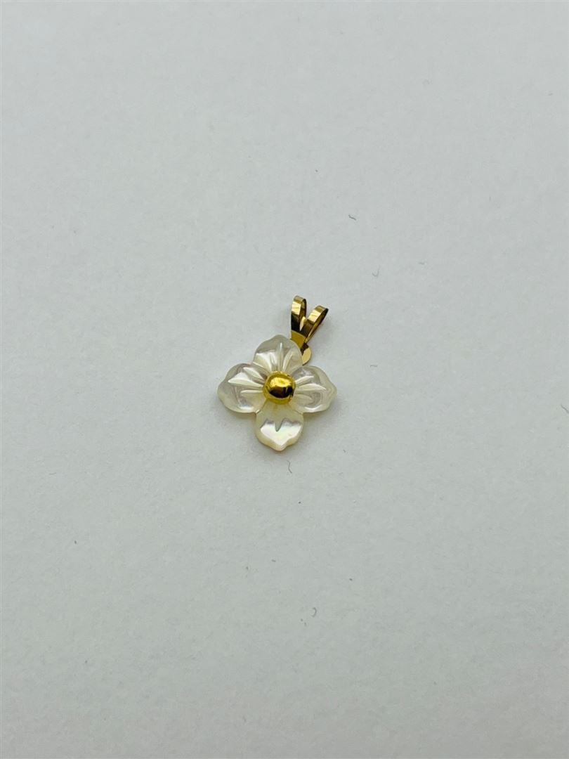 آویز پلاک طلا 18عیار گل