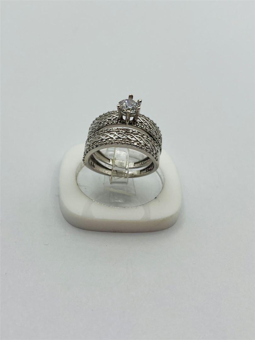 انگشتر طلا 18عیار حلقه پشت حلقه سفید [140815], [140816]