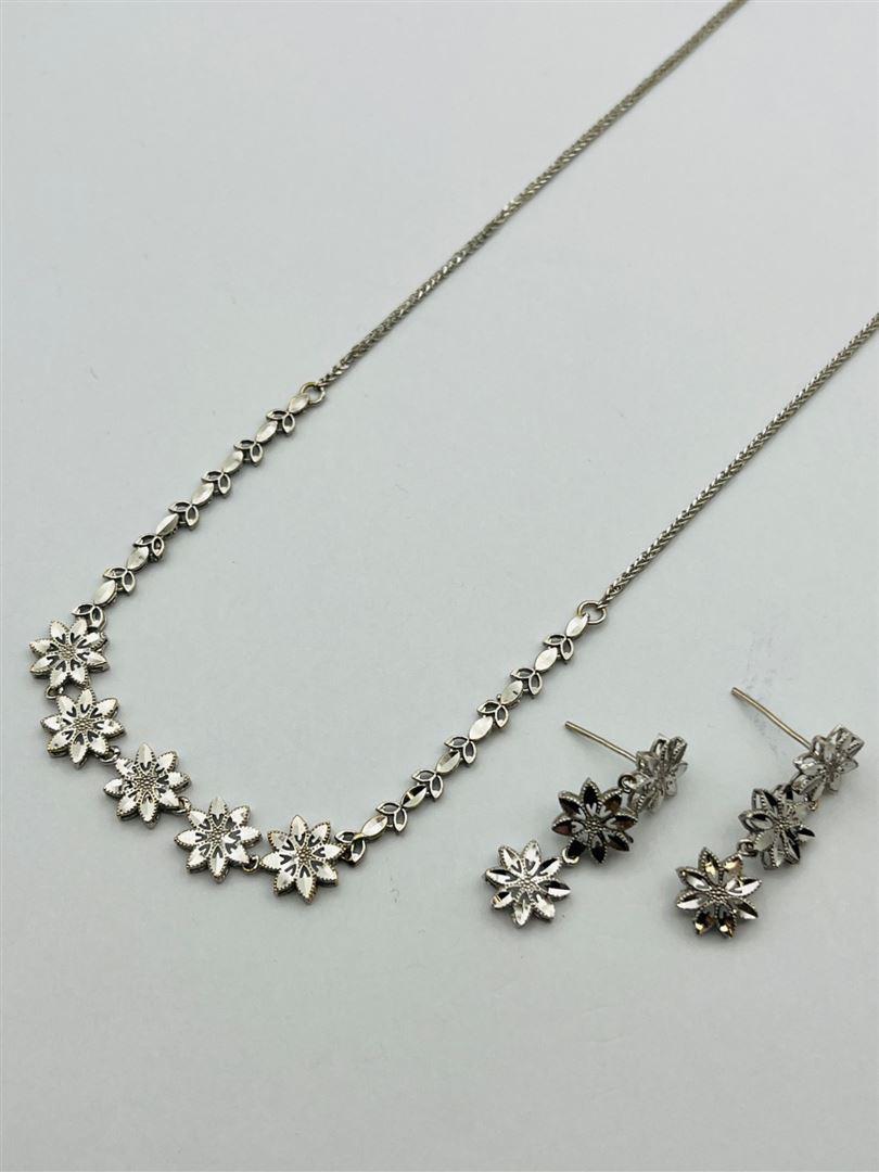 نیم ست طلا 18عیار تراش سفید