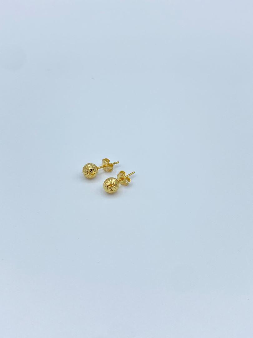 گوشواره میخی طلا 18 گوی تراش [126112]