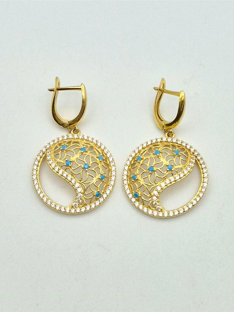 گوشواره طلای 18 عیار نگین دار
