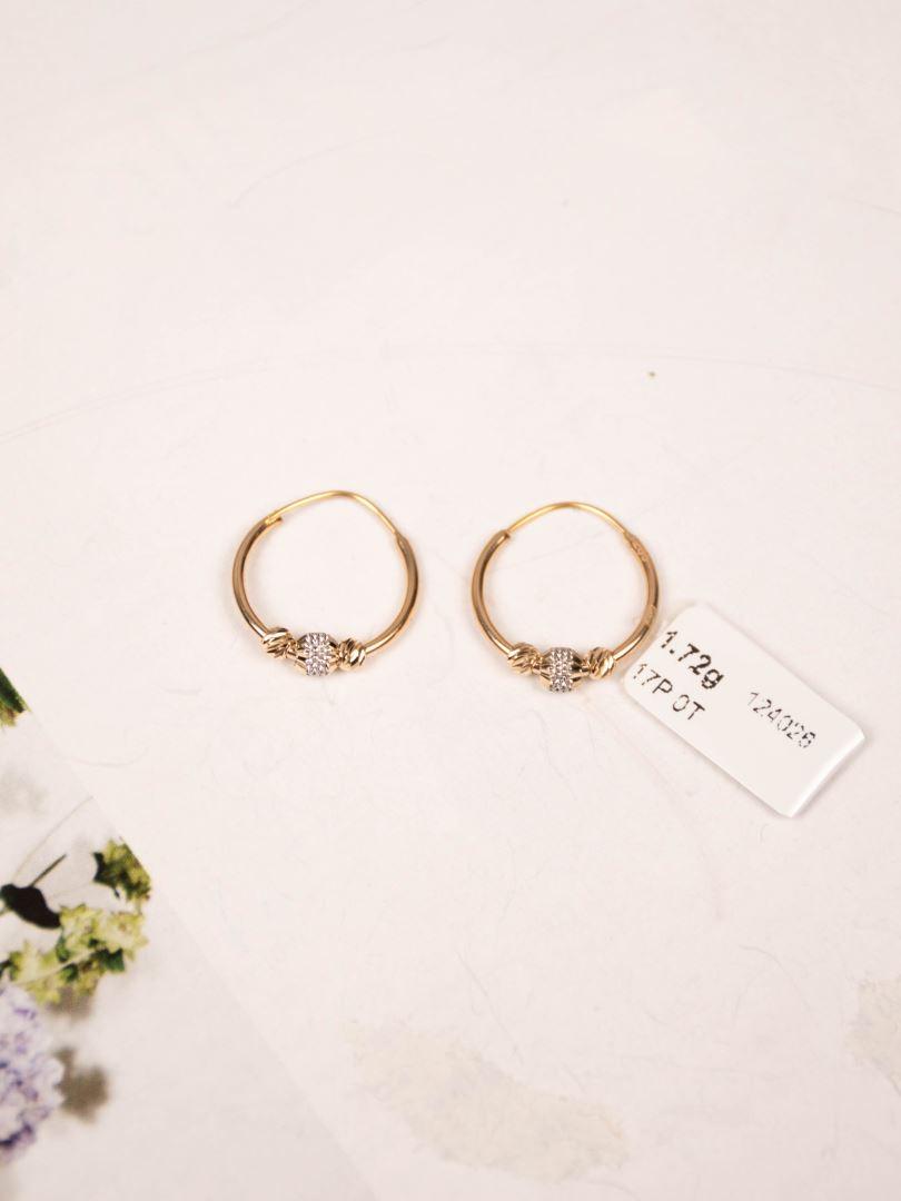 گوشواره طلای 18عیار حلقه ای دوریکا رزگلدوسفیدسایز متوسط124026