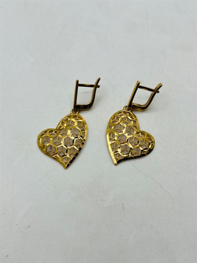 گوشواره طلا 18عیار تراش قلب