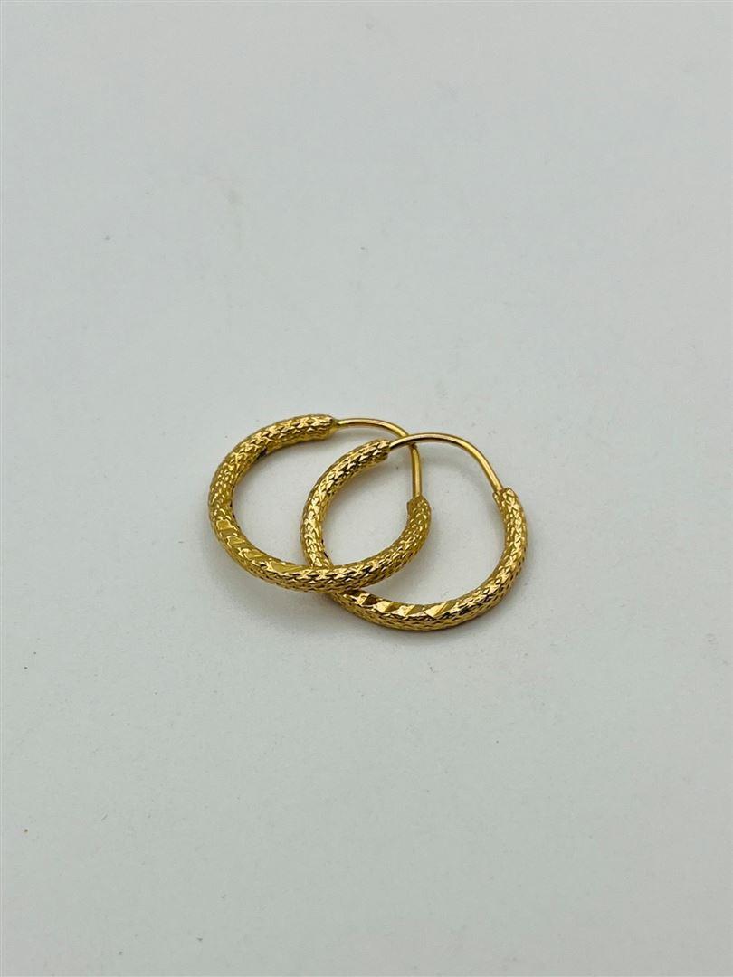 گوشواره طلا 18عیار حلقه ای تراش143439