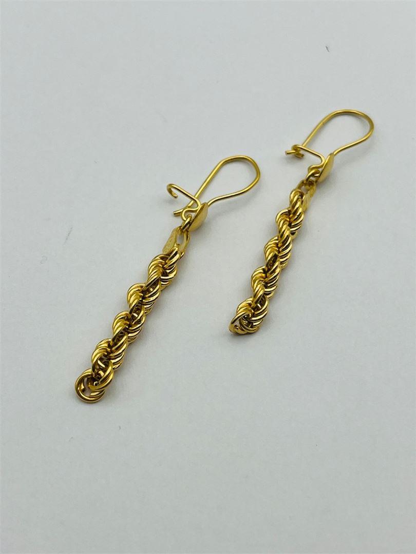 گوشواره طلا 18عیار طنابی