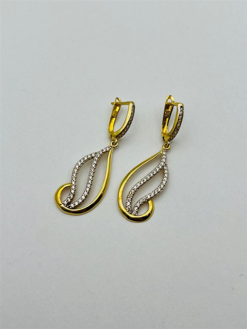 گوشواره طلا 18عیار نگین دار