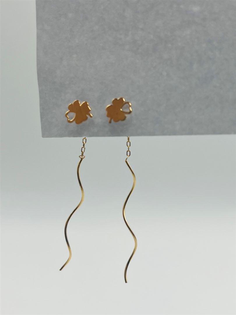 گوشواره طلا 18 عیار کرلی