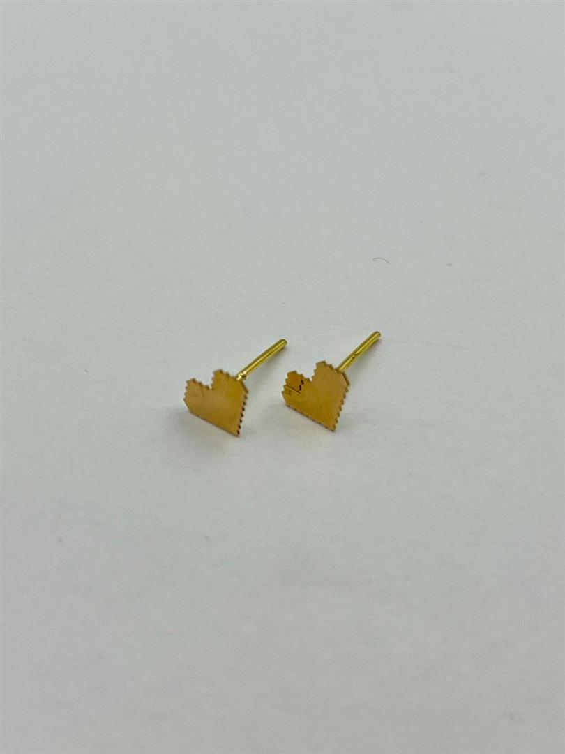 گوشواره طلا 18عیار میخی قلب135845
