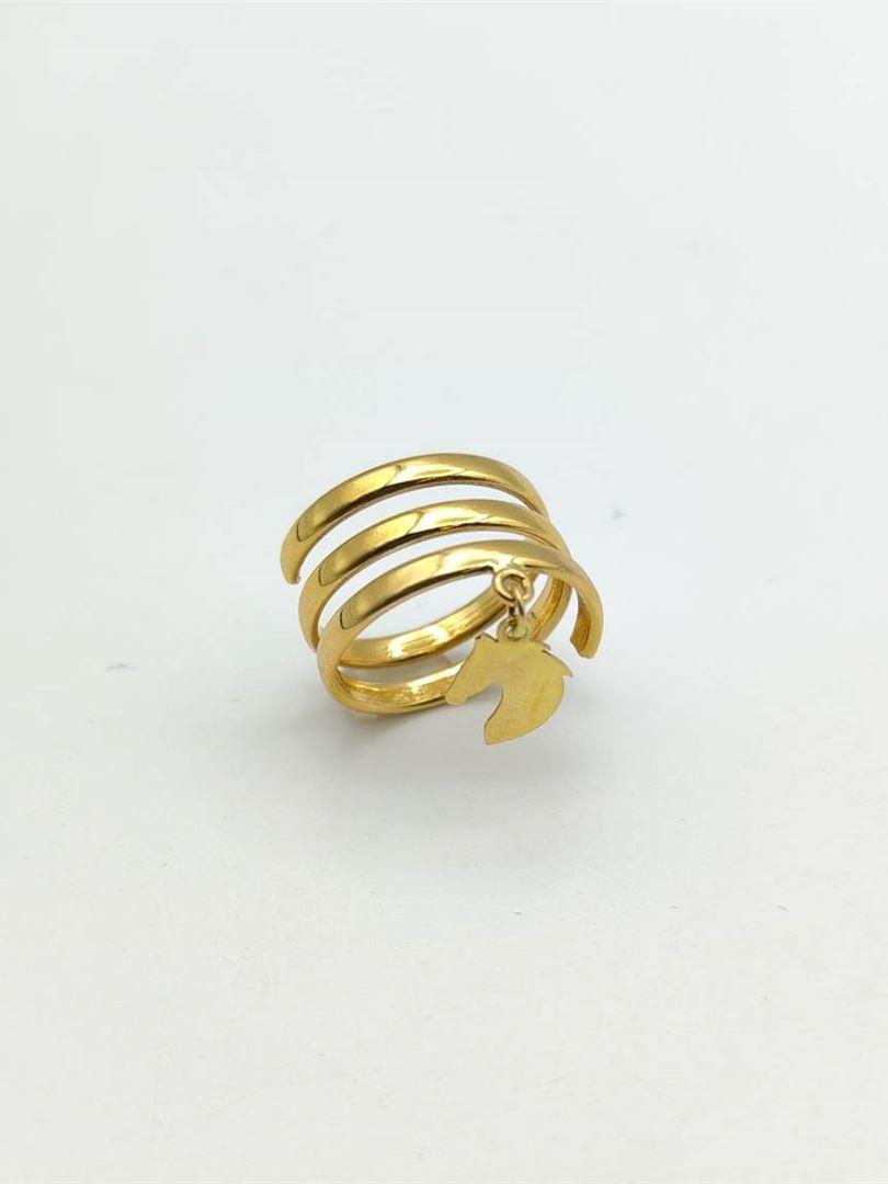 انگشتر طلا 18عیار فنری باآویز اسب 140286