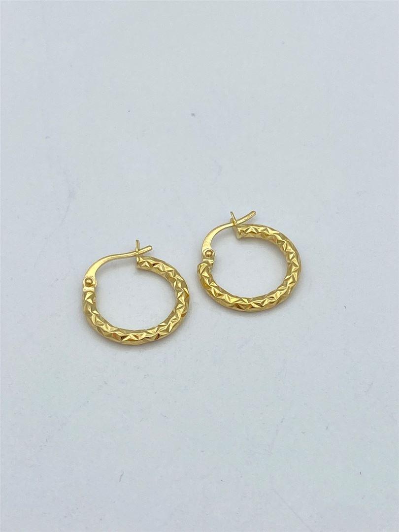 گوشواره طلا 18 عیار حلقه ای تراش[131690]