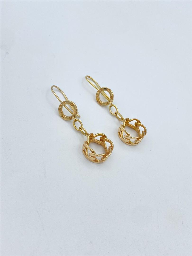 گوشواره طلای 18 عیارطرح لاوکارتیر129479