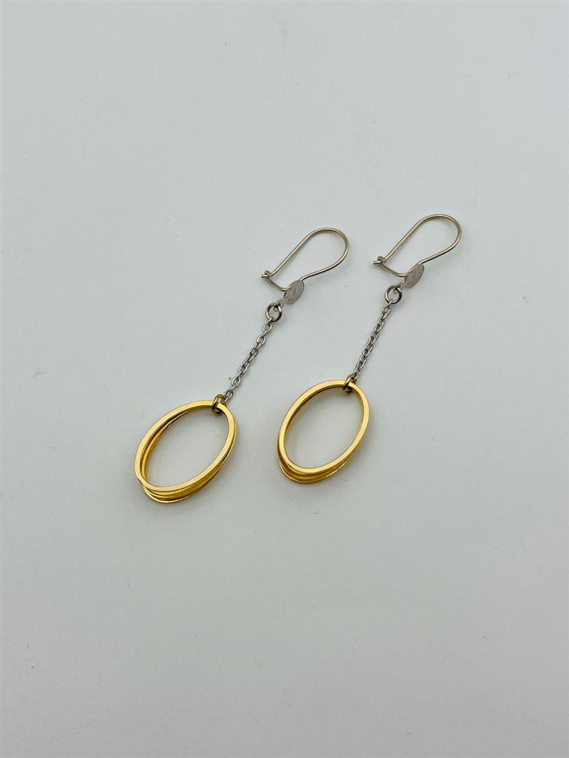 گوشواره طلا 18عیار آویز حلقه ای