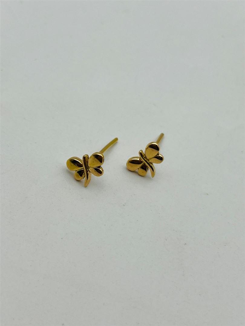 گوشواره طلا 18عیار میخی سنجاقک 138352