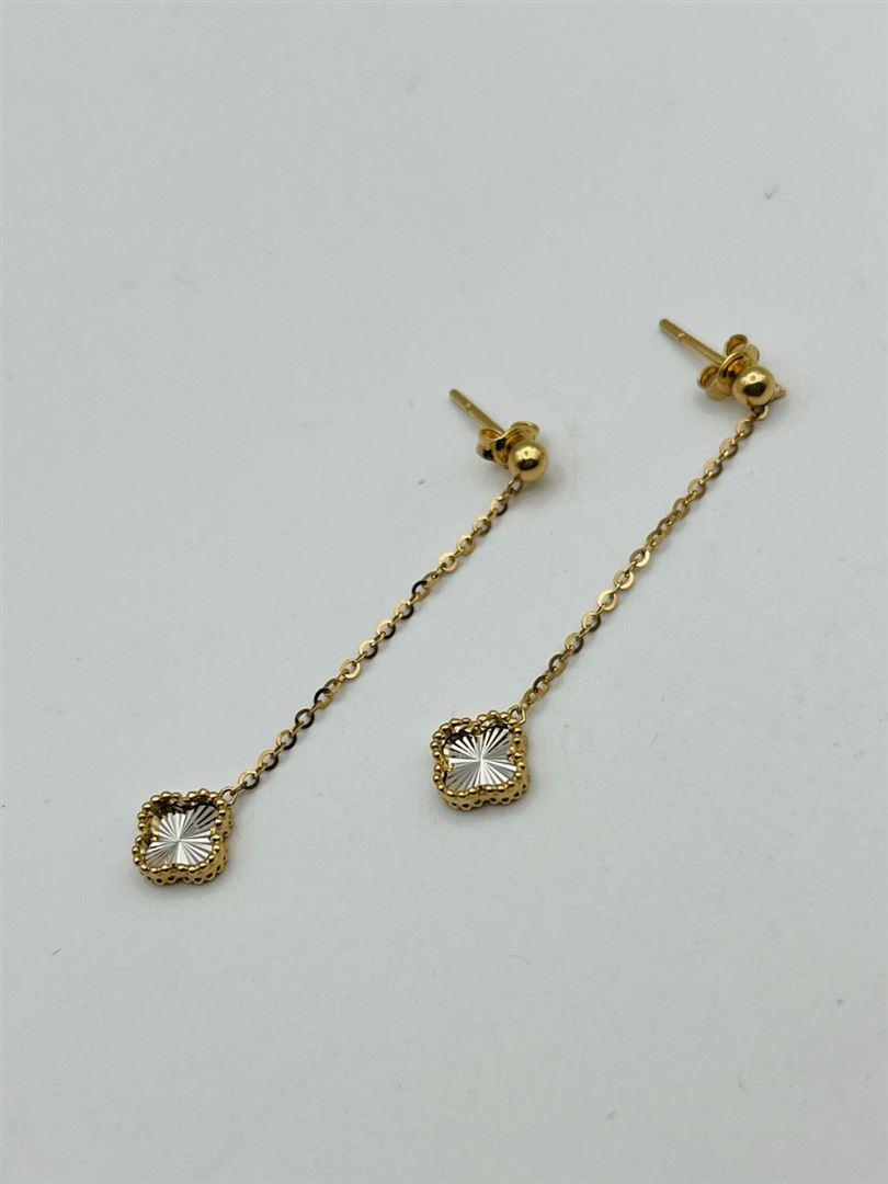 گوشواره طلا 18عیار آویز دار ونکلیف143340