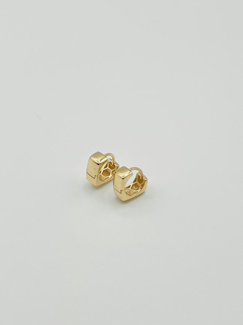 گوشوار طلا 18 عیار حلقه ای آینه ای 127119