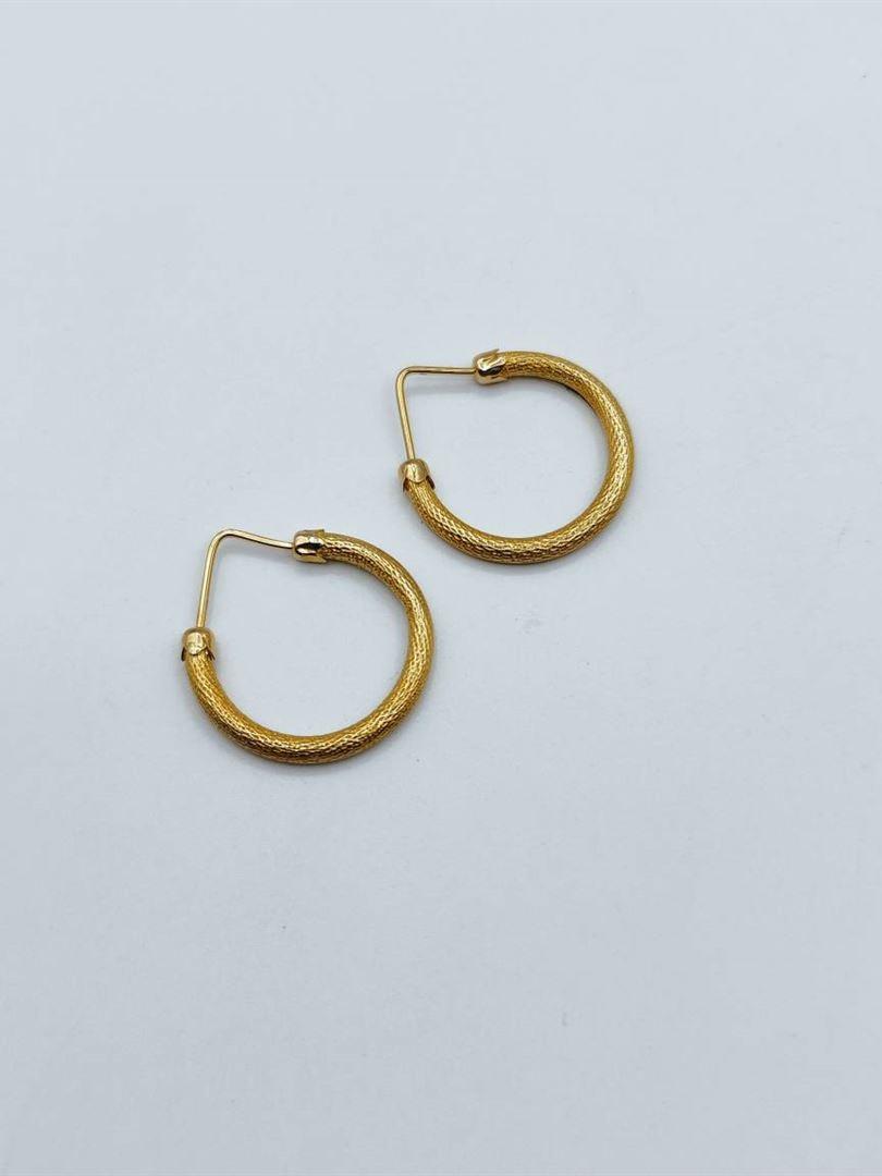 گوشواره طلا 18 عیار حلقه ای تراش 134784
