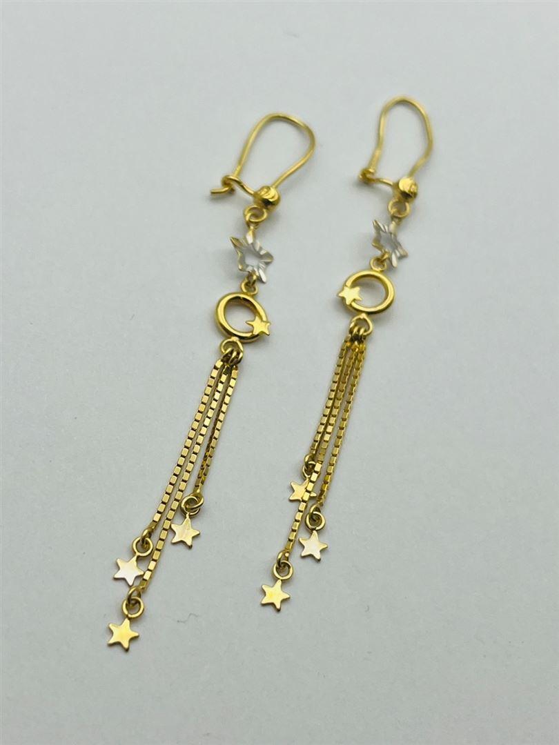 گوشواره طلا 18عیار آویز ستاره 139296