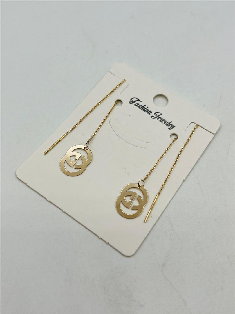 گوشواره طلا 18عیار بخیه ای گوچی