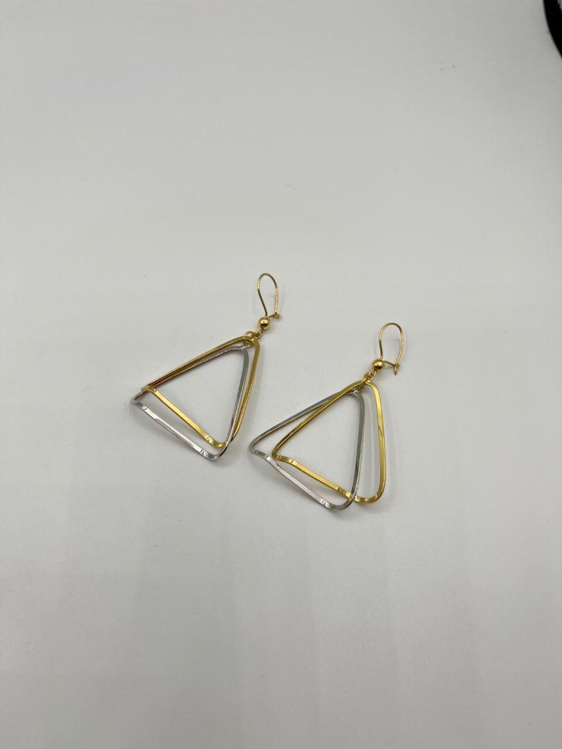 گوشواره طلا 18 عیار آویز مثلث 126654