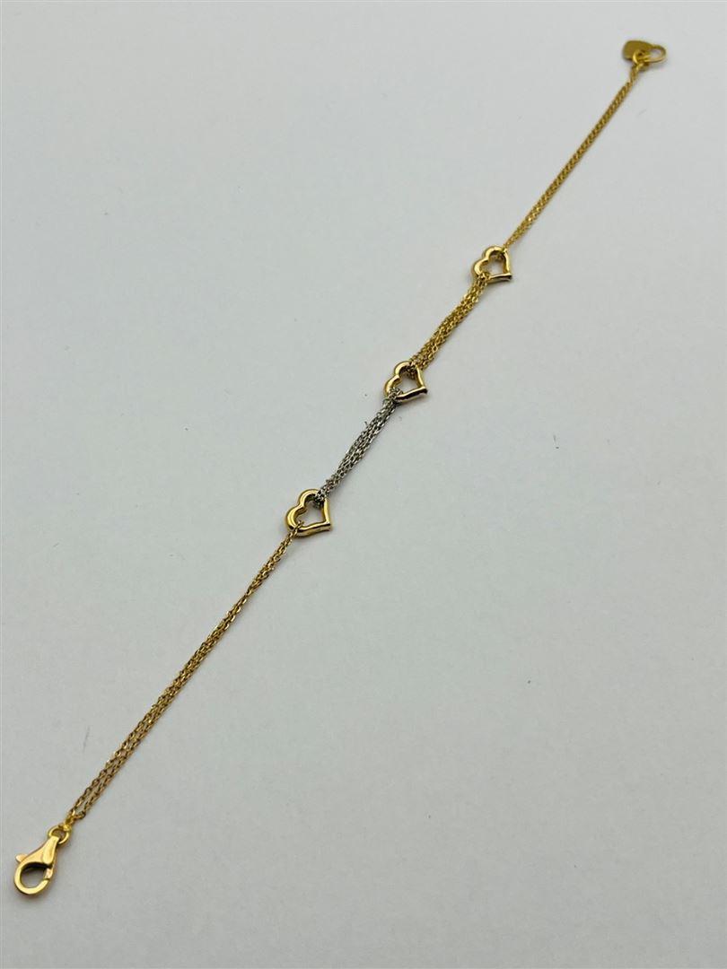 دستبند طلا 18عیار قلب