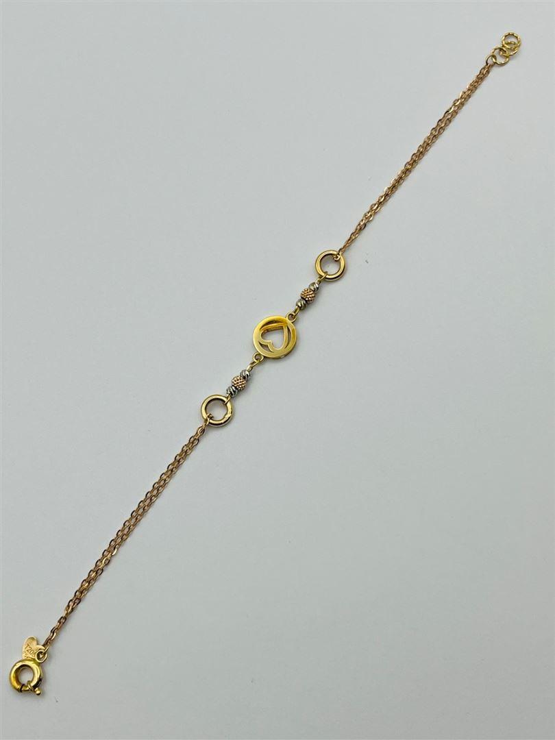 دستبند طلا 18عیار قلب