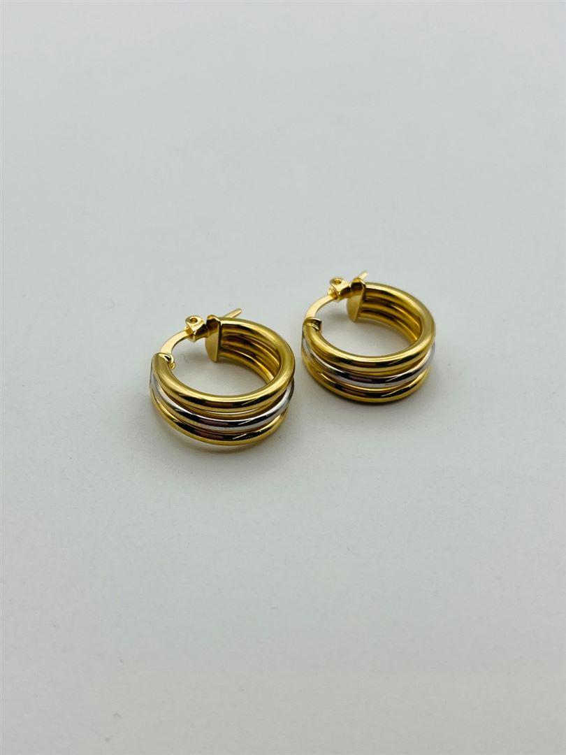 گوشواره طلا 18عیار دو رنگ 135511