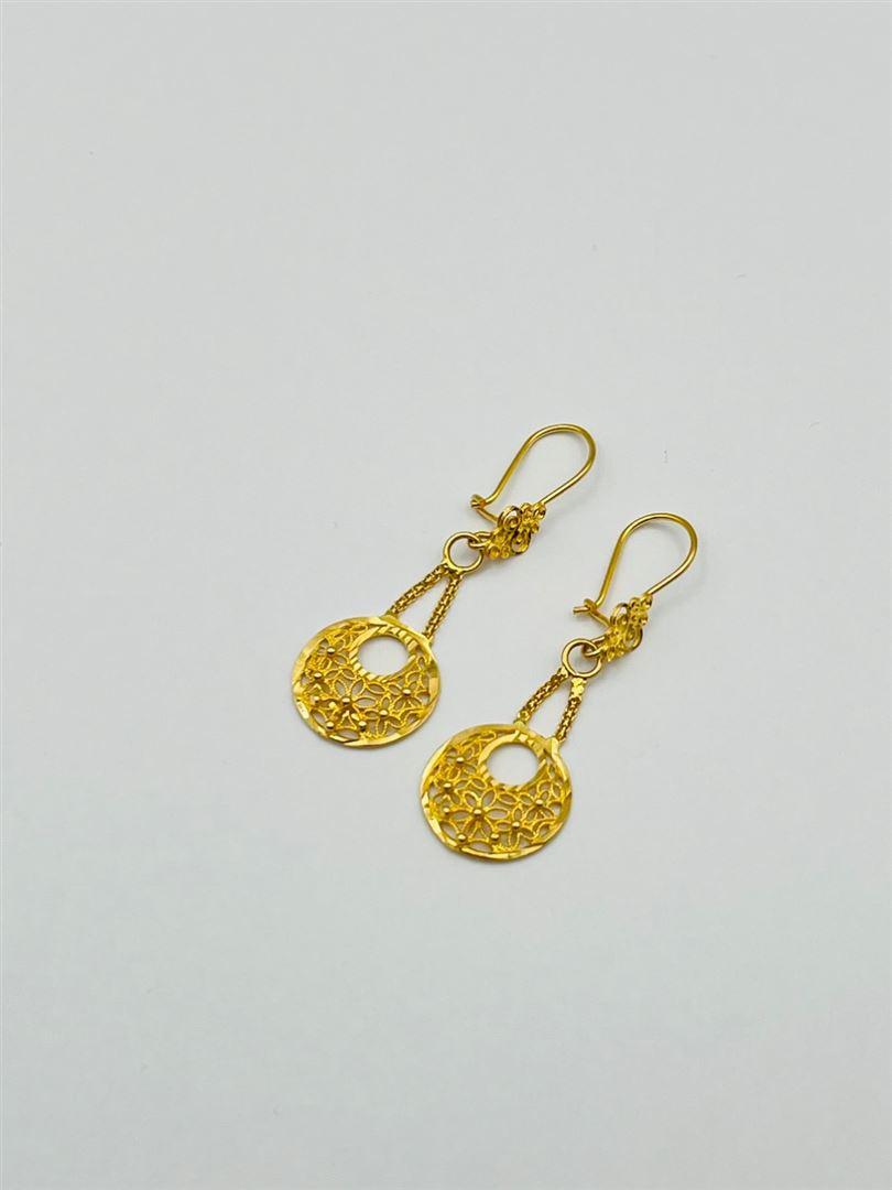 گوشواره طلا 18 عیار تراش 134818