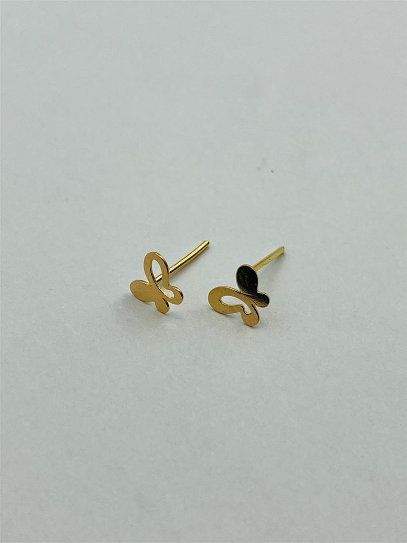 گوشواره طلا 18عیار میخی پروانه135842