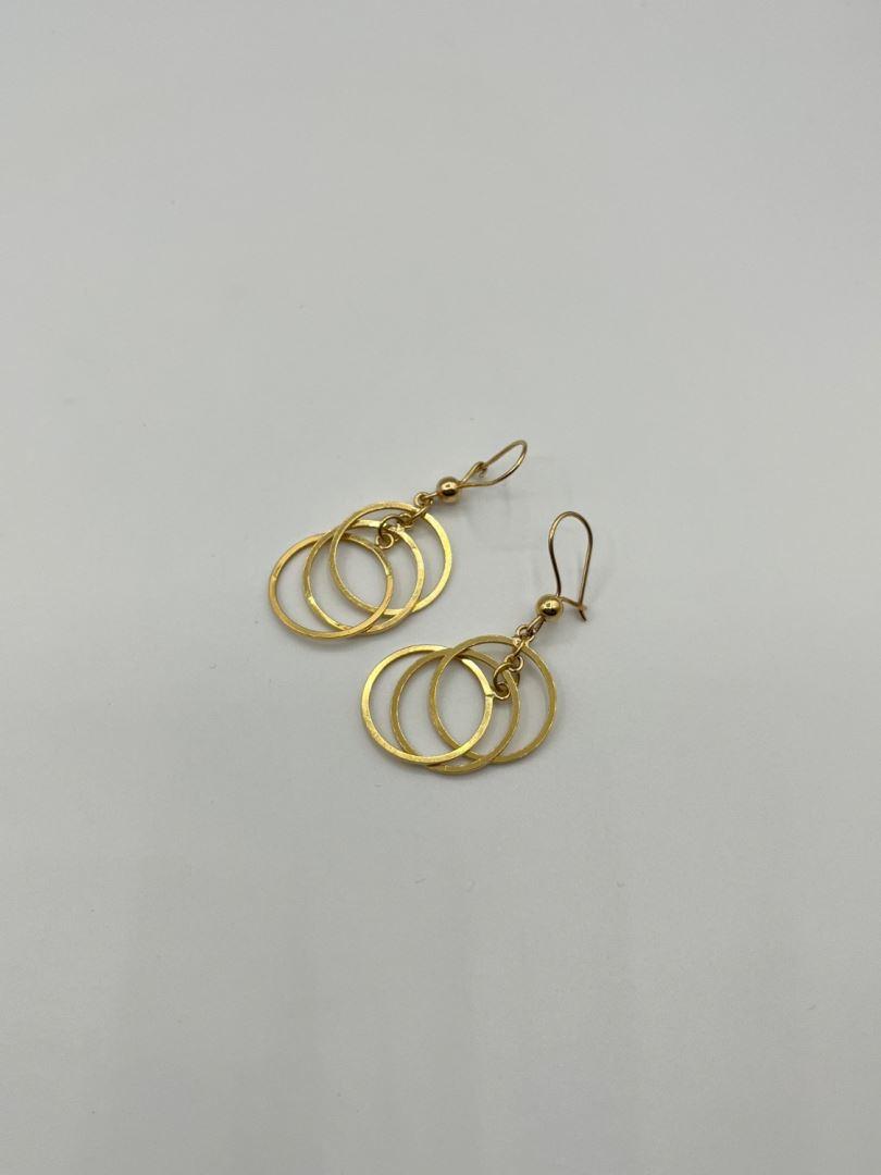 گوشواره طلا 18 عیار آویز دایره 126657