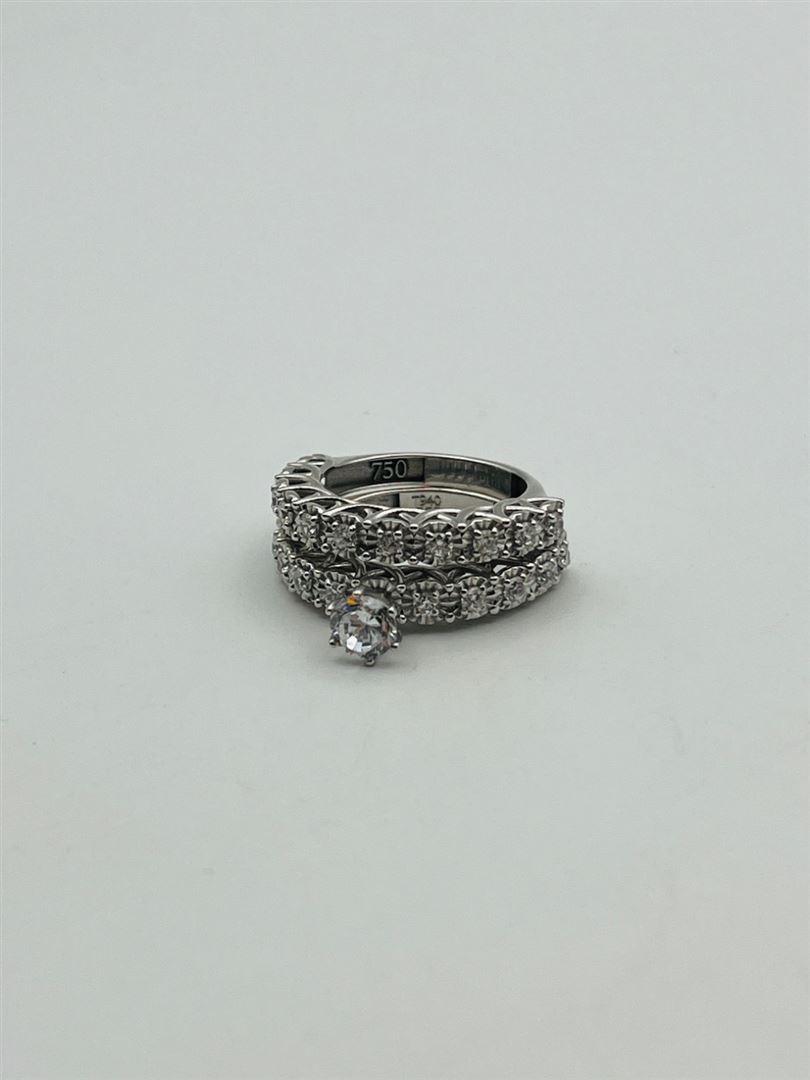 انگشتر حلقه پشت حلقه نگین دار سفید143695-143696