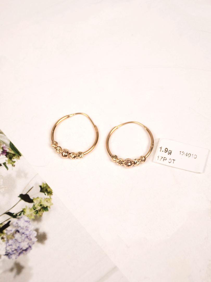 گوشواره طلا 18 عیار حلقه ای دوریکا رزگلدو طلایی سایزمتوسط124010