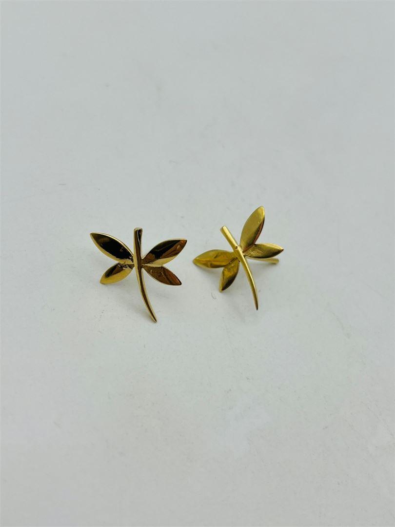 گوشواره طلا 18 عیار سنجاقک138390