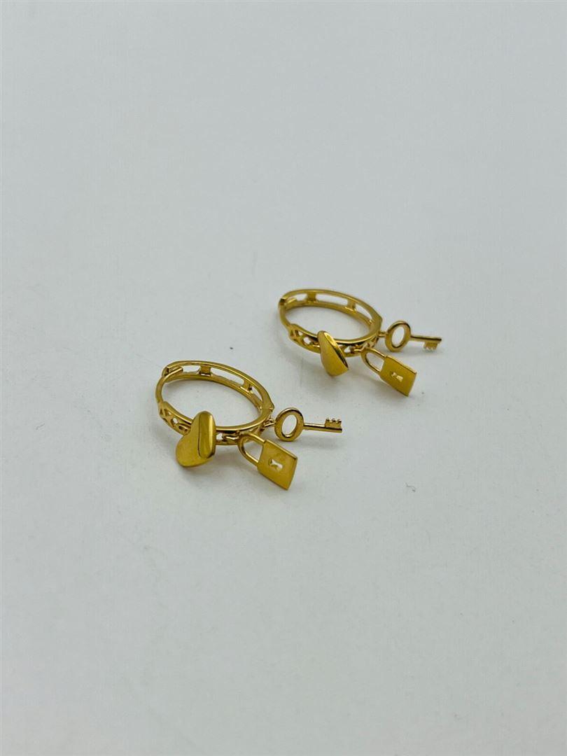 گوشواره طلا 18عیار آویز کلید