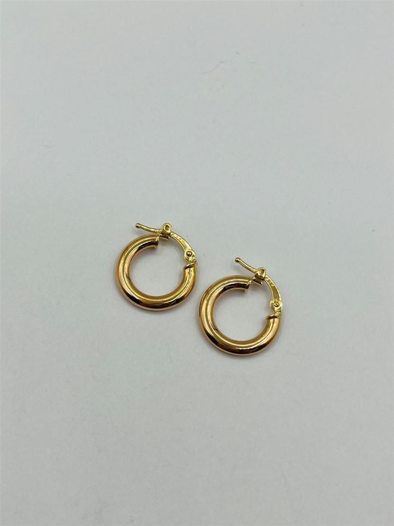 گوشواره طلا 18عیار آینه ای رزگلد133489