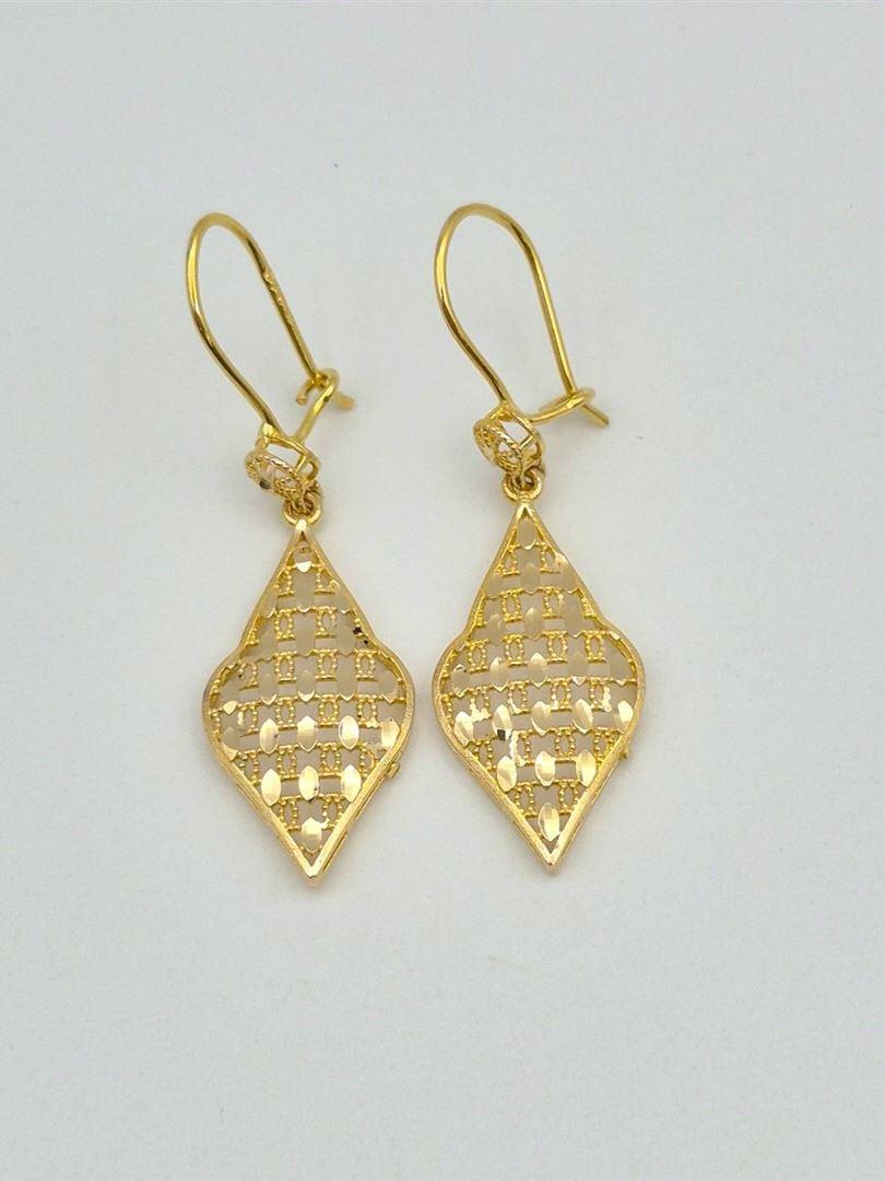 گوشواره طلای 18 عیار تراش دار